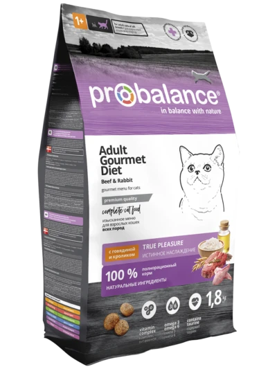 Сухой корм для кошек ProBalance Рацион гурмана с говядиной и кроликом