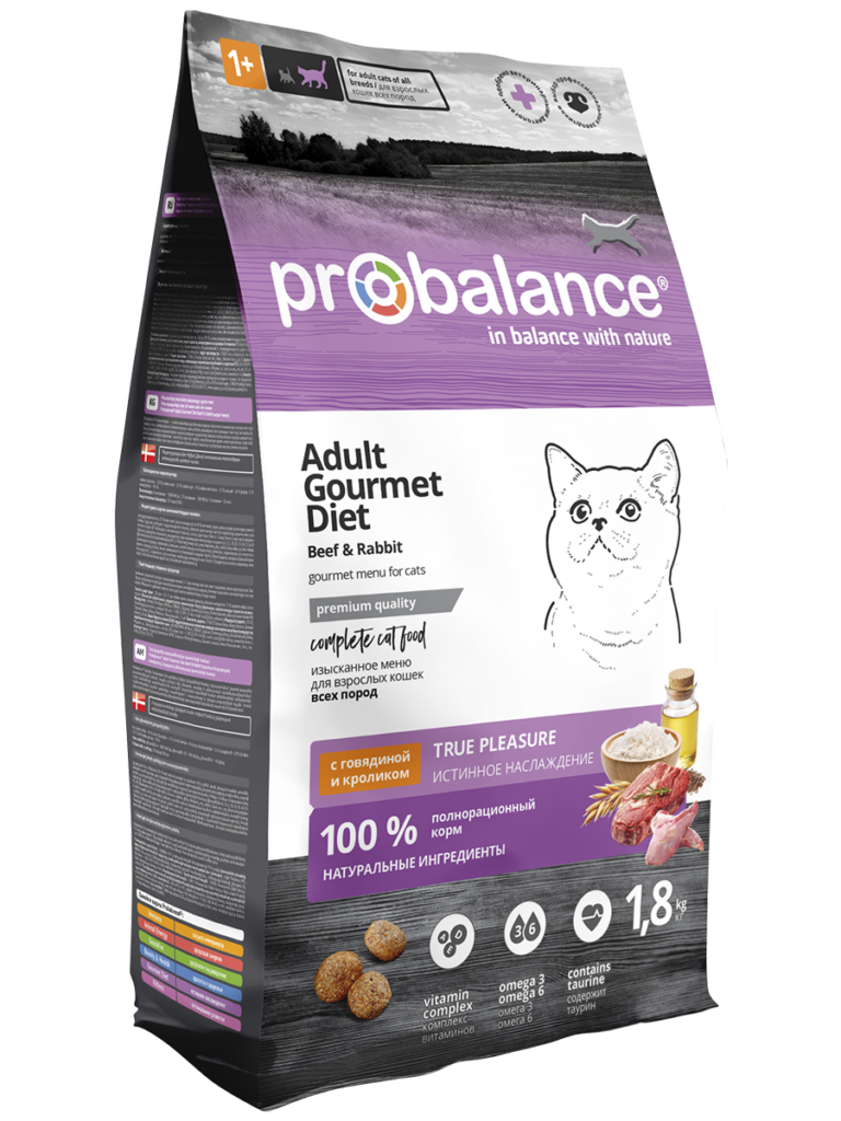 Сухой корм для кошек ProBalance Рацион гурмана с говядиной и кроликом