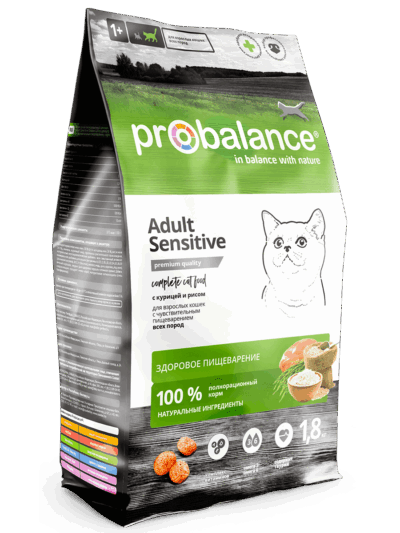 Сухой корм для кошек ProBalance Чувствительное пищеварение с курицей и рисом