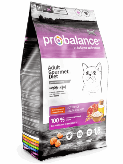 Сухой корм для кошек ProBalance Рацион гурмана с говядиной и ягненком