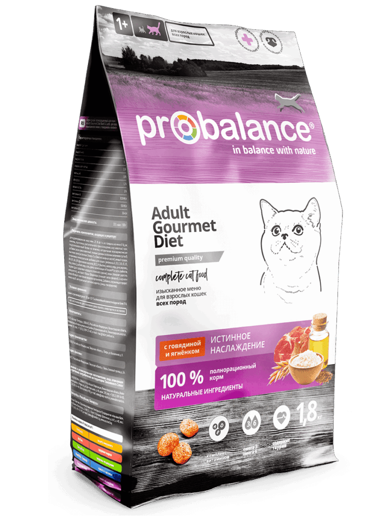 Сухой корм для кошек ProBalance Рацион гурмана с говядиной и ягненком