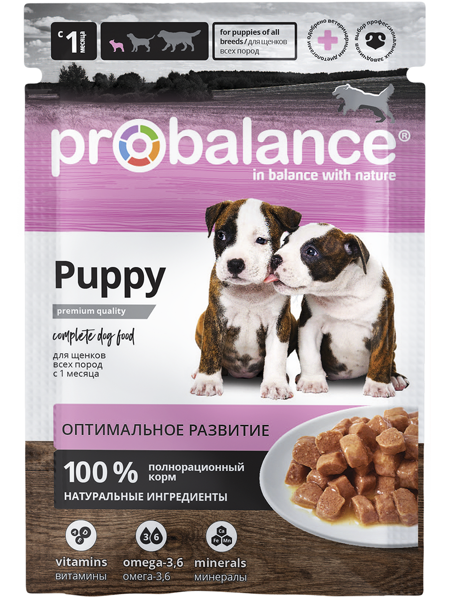 Влажный корм для щенков ProBalance Первый рацион, 85 гр (28шт. в уп.)